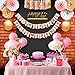 Girl Baby Shower Party Decorations Pink, White and Gold Theme Decor Set with Banners, Balloons, Poms, Lanterns, Tassels and Sash (42 Pieces)