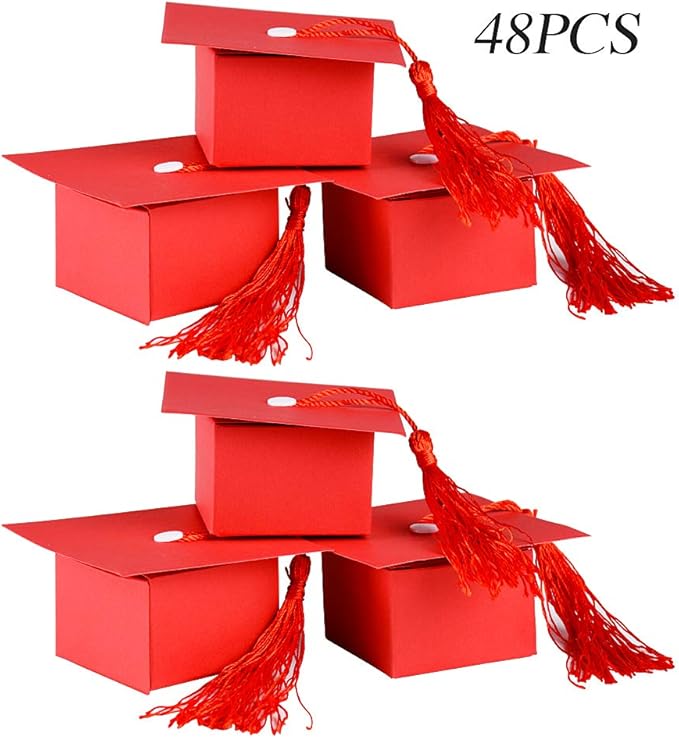 FLOFIA 48pz Scatole Laurea Tocco Bomboniere Scatoline Portaconfetti in