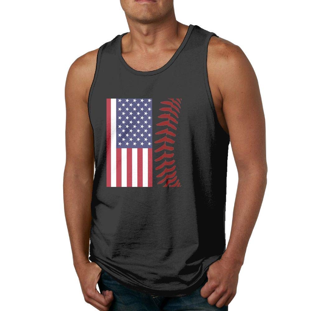 S Tank Top American Flag Baseball Lace Sleeveless Shirt Tee For Summer Stellanovelty