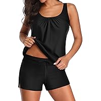Two Piece Tankini Bathing Suits For Women High Waist Tummy Control High Neck Swimsuit Swimwears Tankinis Set Sexy Swimsuit - View #5