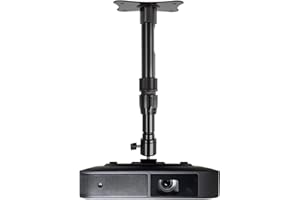 Homcine Mini Projector Ceiling Wall Mount Adjustable Height 10.6 to 16.5 inches with 360°Rotatable 11 Lbs Load Small Projector Holder 1/4 inch Mounting Bracket Hanger Stand