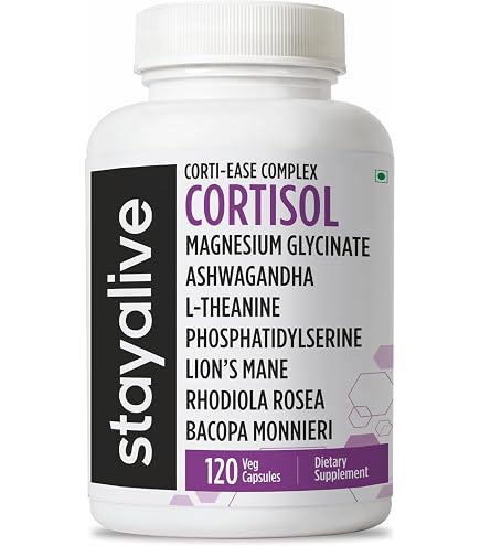 l carnitine and cortisol STAY ALIVE Manager Supplement 15-in-1 Complex w/L-Theanine, Ashwagandha, Magnesium Glycinate, Phosphatidylserine More, 120 Veg Capsules, Non-GMO & Gluten-Free Formula for Women and Men AOD9604:5mg Vial Fg Body Scrub With artisan soap bar