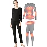 TRUNYAQI Women's Heated Thermal Underwear set USB Womens Electric Thermal Long Underwear set Snow Leggings, No Battery