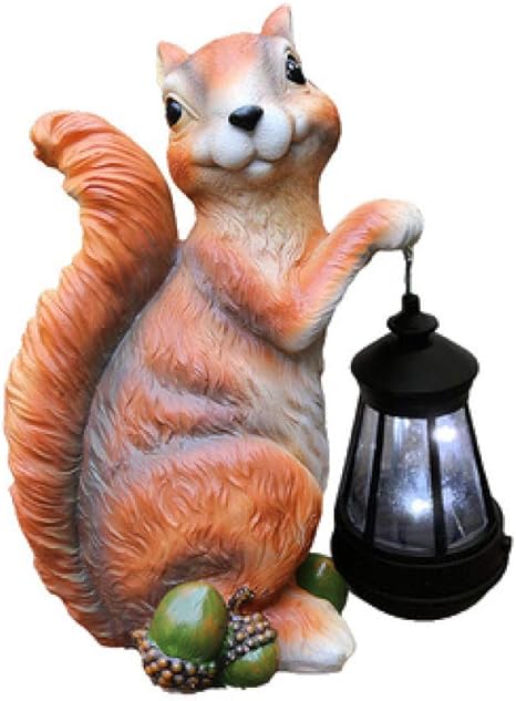Amazon Co Jp 誕生日プレゼント女性 人気 置物 インテリア ガーデニング ガーデンオーナメント 彼女 結婚記念日 樹脂の小さいリスの庭の彫像の装飾の屋外の太陽ライト ホーム キッチン
