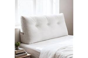 Shuyeon Wedge Pillow Headboard Twin/Twin XL Triangular Bed Wedge Pillow for Headboard, Headboard Pillow Reading Pillow for Daybeds and Bunk Beds with Removable Velvet Cover