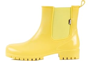 planone Short rain Boots for Women and Waterproof Garden Shoes，Anti-Slipping White Chelsea Rainboots for Ladies with Comfortable Insoles，Stylish Light Ankle rain Shoes and Outdoor Work Shoes