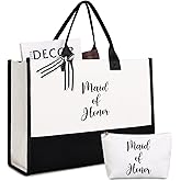 Lamyba Maid of Honor Tote Bag, Maid of Honor Gifts from the Bride, Bridal Shower Gifts, Black and White