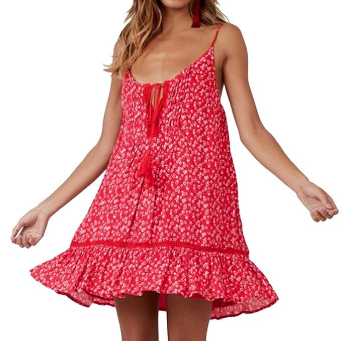 floral tassel mini dress