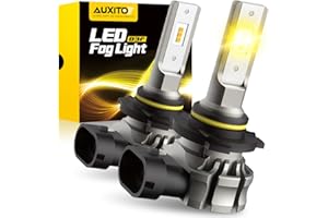 AUXITO 9145 LED Fog Light Bulbs, 6000LM 3000K Amber Yellow Light, 300% Brightness H10 9140 9045 9040 Led Fog Lights, CSP LED Chips, DRL Replacement for Cars, Pack of 2