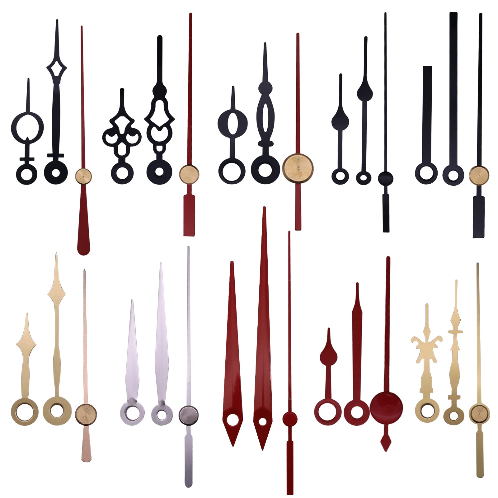 Photo 1 of 10 Styles of Short Clock Hands, Clock Movement Replacement Part, Aluminum Clock Hands for DIY Clock Mechanism Repair, Suitable 4-8inch Clock