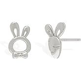 Sonateomber Small Easter Bunny Earrings for Women, Cute Carrot Bow Rabbit Stud Earings Holiday Prom Accessories Fashion Jewelry Gift