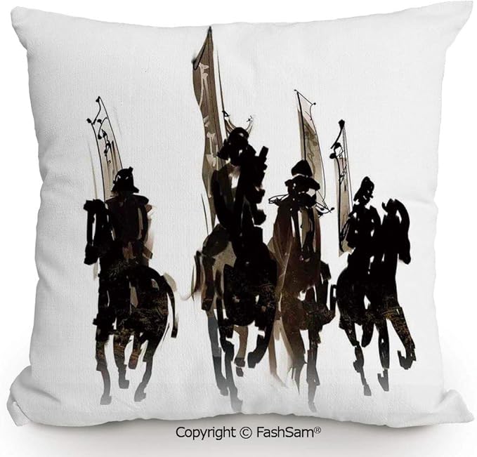 FashSam Cojín de poliéster con silueta de Cavalier Army en caballos