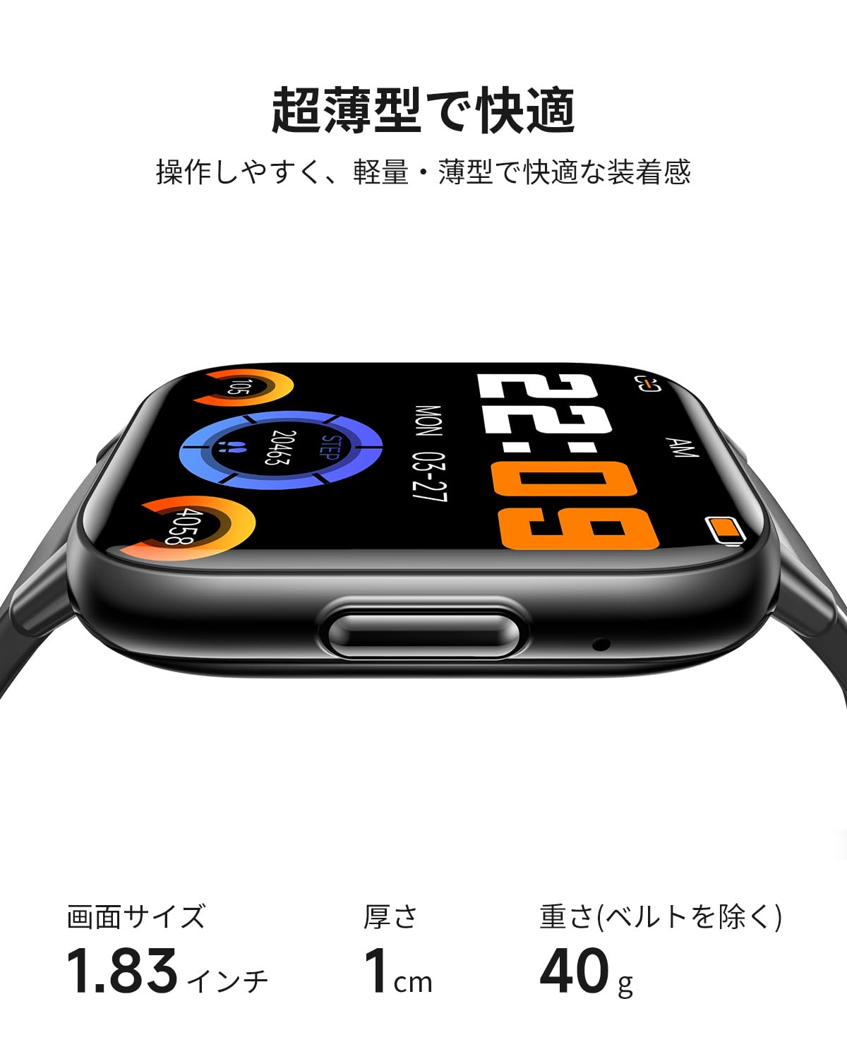 Smart Watch (2024 New Appearance & 1.83 Inch Large Screen) Compatible with iPhone & Android Phone Function, Calls, Incoming Calls, Line, Message Notifications, Smart Watch, IP67 Waterproof, 100+