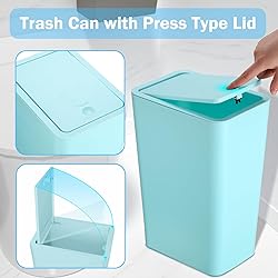 RTWDKFQ 3 Pack Bathroom Small Trash Can with