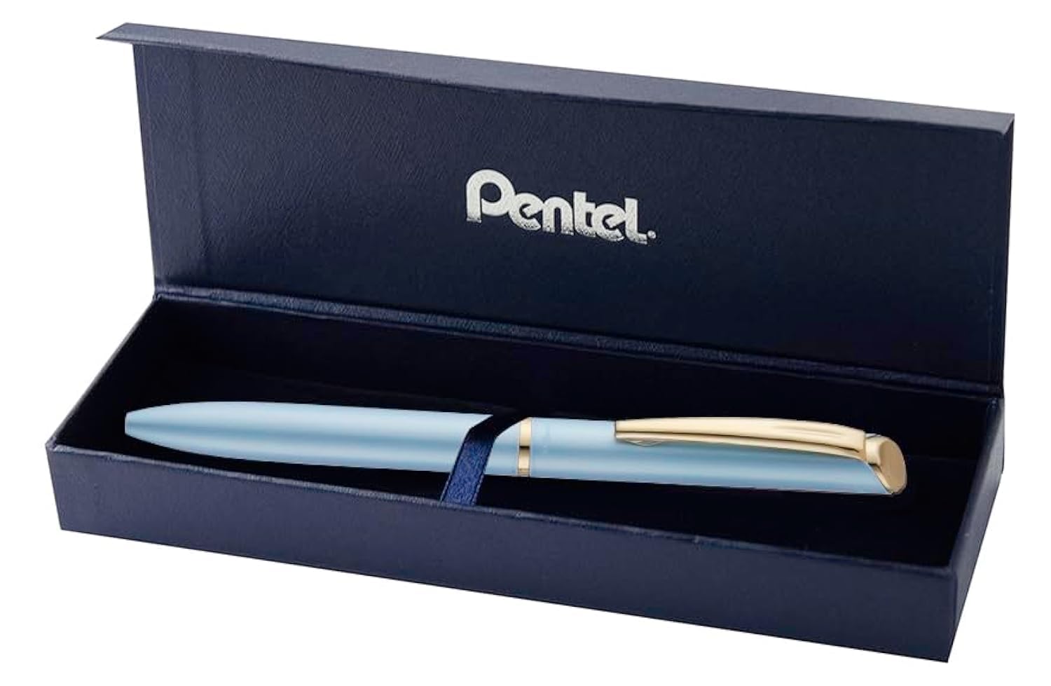 Pentel BL2007 EnerGel Philography, 0.7mm Retractable Rollerball, Pastel Light Blue Barrel with Gift Box