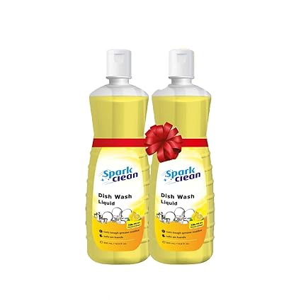 Spark Clean FastAction Formula Dishwash Liquid-500 ml Lemon Pack of 2