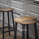 VASAGLE Bar Stools Set of 2 Vintage Brown Black Metal Frame 65cm LBC32X view 6