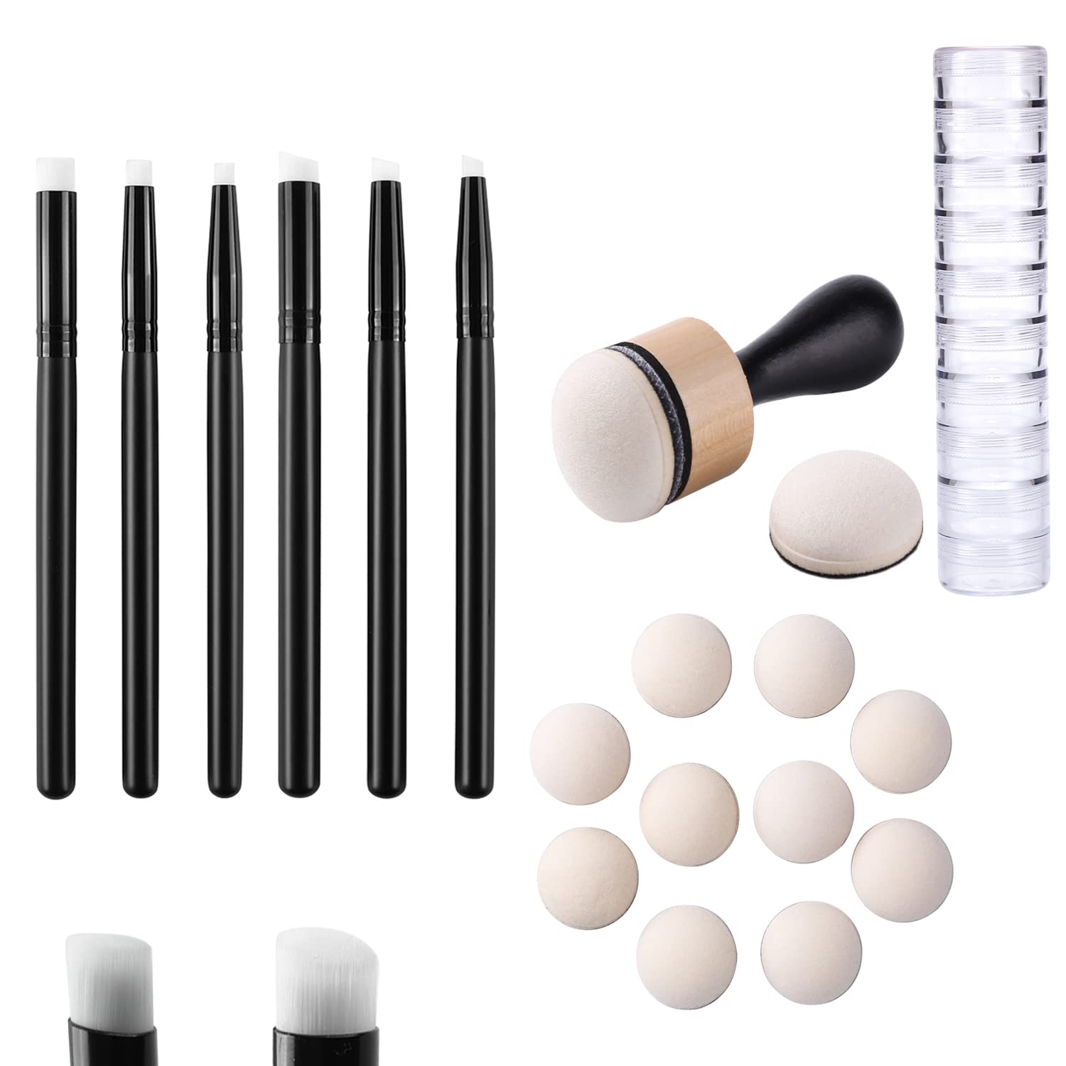 OTCRAFT Mini Ink Paints Mixing Blending Tool Smooth Blending Ink PaintingSmall Brushes Sponge Hand Blending Tools for DIY Scrapbooking Paper Cards Making Making Embossing Painting Rendering