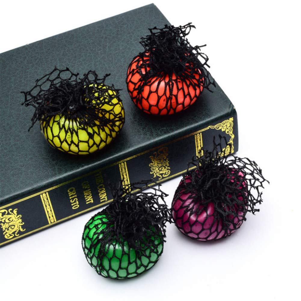 POPLAY Mesh Squishy Ball/Vent Toys/Slime Stress Ball/Anti Stress Toys,Grape Ball,4 PCS
