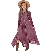 Seechoslo New 3-14Years Girls White Lace Dress Ruffle Sleeve Tiered Soft Lined Party Summer Formal