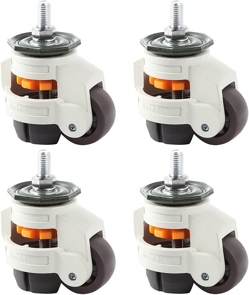 Skelang 4X Threaded Stem Leveling Castors 1000kg Heavy Duty Workbench Nylon