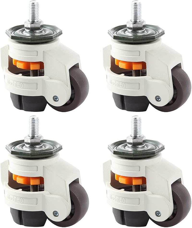 Skelang 4X Threaded Stem Leveling Castors 1000kg Heavy Duty Workbench Nylon