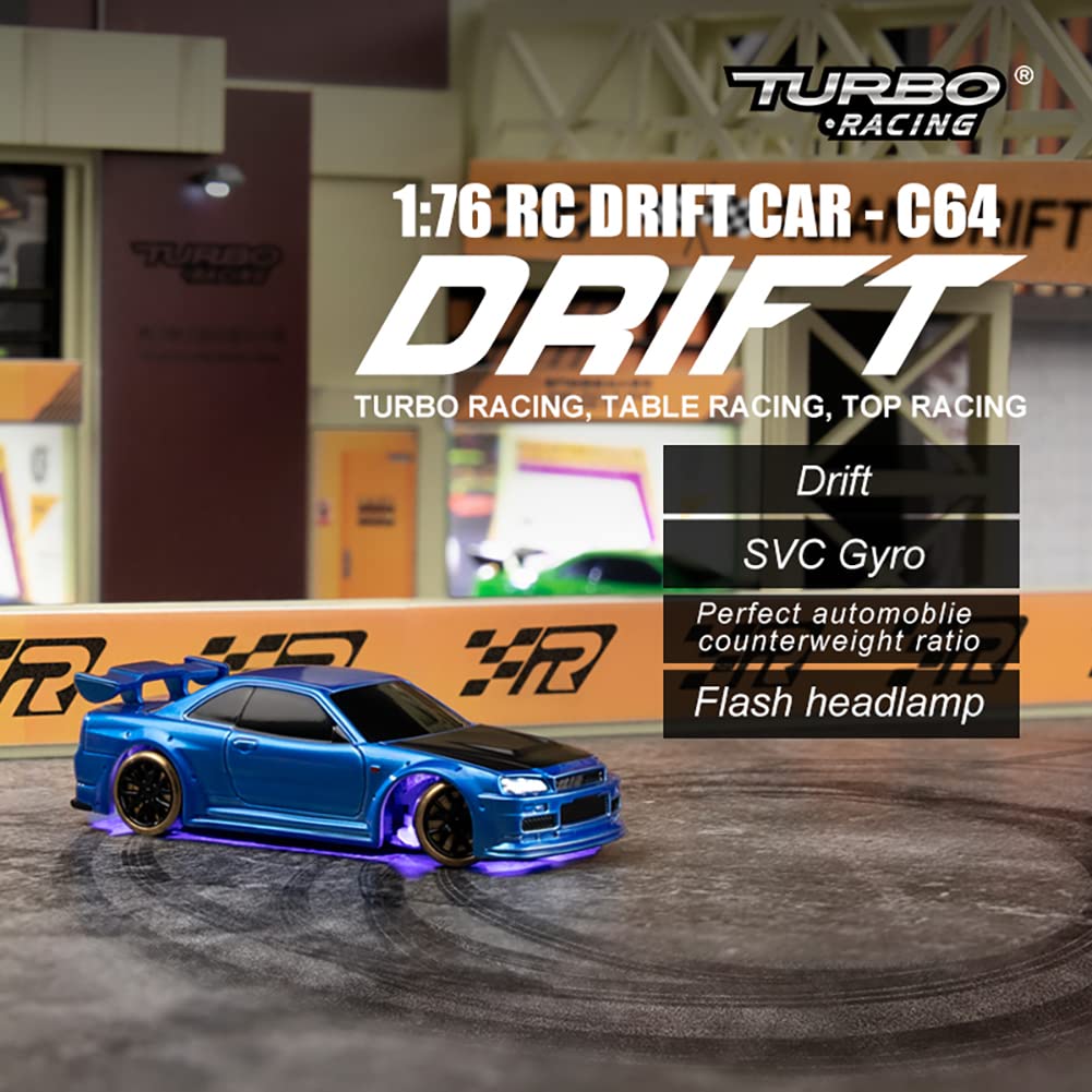 Mua FLYCOLOR Turbo Racing 1:76 Scale Drift RC Car with Gyro Mini Full ...