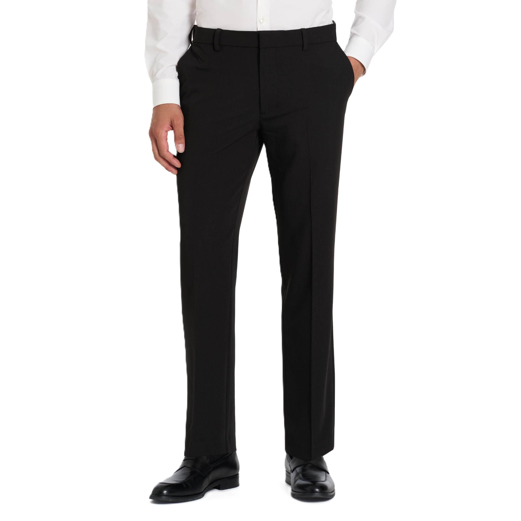 Van Heusen Men's Solid Soft Lux Straight Leg Pant, Black - Soft Lux, 31IN Image