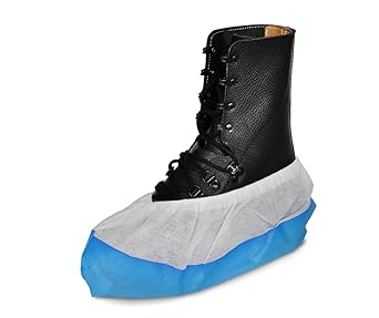 Überschuhe/Fussschutz mit Antirutschsohle und Vliesbund, 9 Gramm, 50 Stück, OP Einwegschuhe, C-PE Überzieher, reissfeste Schu