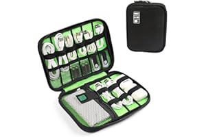 Travel Cable Organizer Bag, Electronics Storage, Portable Cable Storage Bags, Flat Cord Organizer Case, for Cables, Cords, Ch