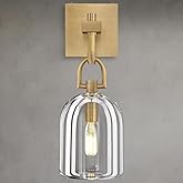 ZHTIECHUI Botanist Cloche Crystal Wall Sconce, Modern Brass and Crystal Bathroom Wall Sconce, Indoor Luxury Decorative Lighti