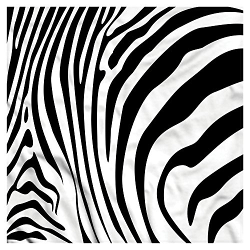 Lunarable Zebra Print Bandana, Animal Skin Pattern, Unisex Head and Neck Tie