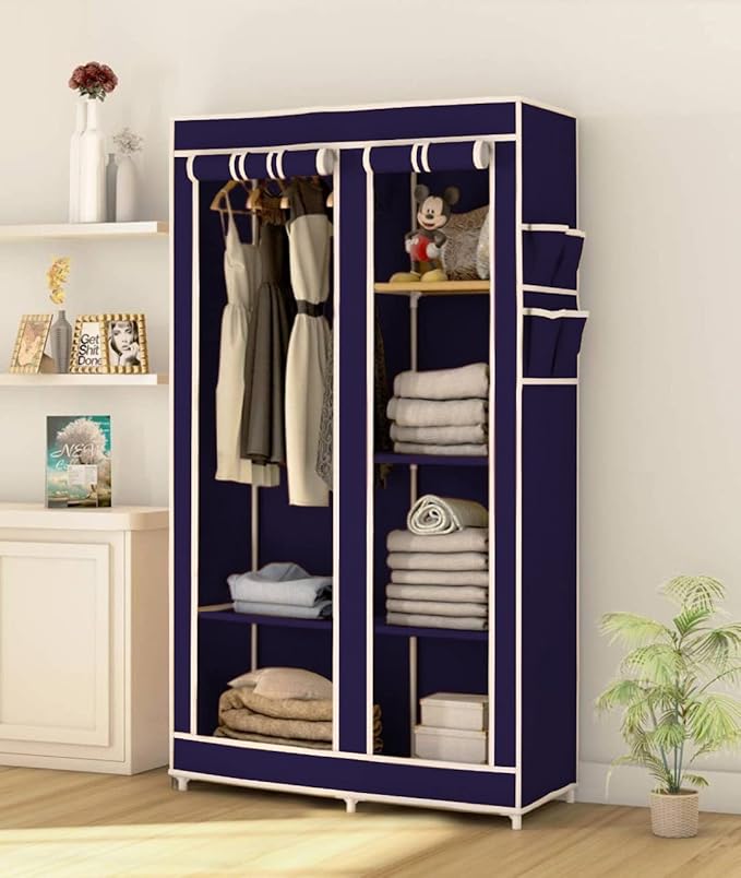 Sampri Collapsible Clothes Storage Wardrobe Cupboard with Shelves