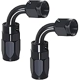 SDZONGES 6AN Fitting, 2PCS 6AN Hose End Fittings, 6 AN 90 Degree Fittings for CPE Braided Hose(Black).