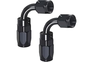 SDZONGES 6AN Fitting, 2PCS 6AN Hose End Fittings, 6 AN 90 Degree Fittings for CPE Braided Hose(Black).