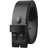 NPET Men's Full Grain Leather Belt Vintage Distressed Style with Snap-On Strap 1 1/2" Wide without Buckle
