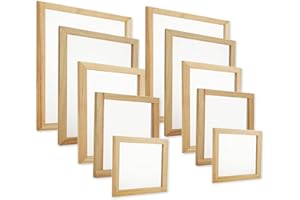 QTLCOHD 10 Pcs 5 Size Paper Making Screen Wooden Screen Printing Frame Mould and Deckle for Screen Printing Beginners and Kid