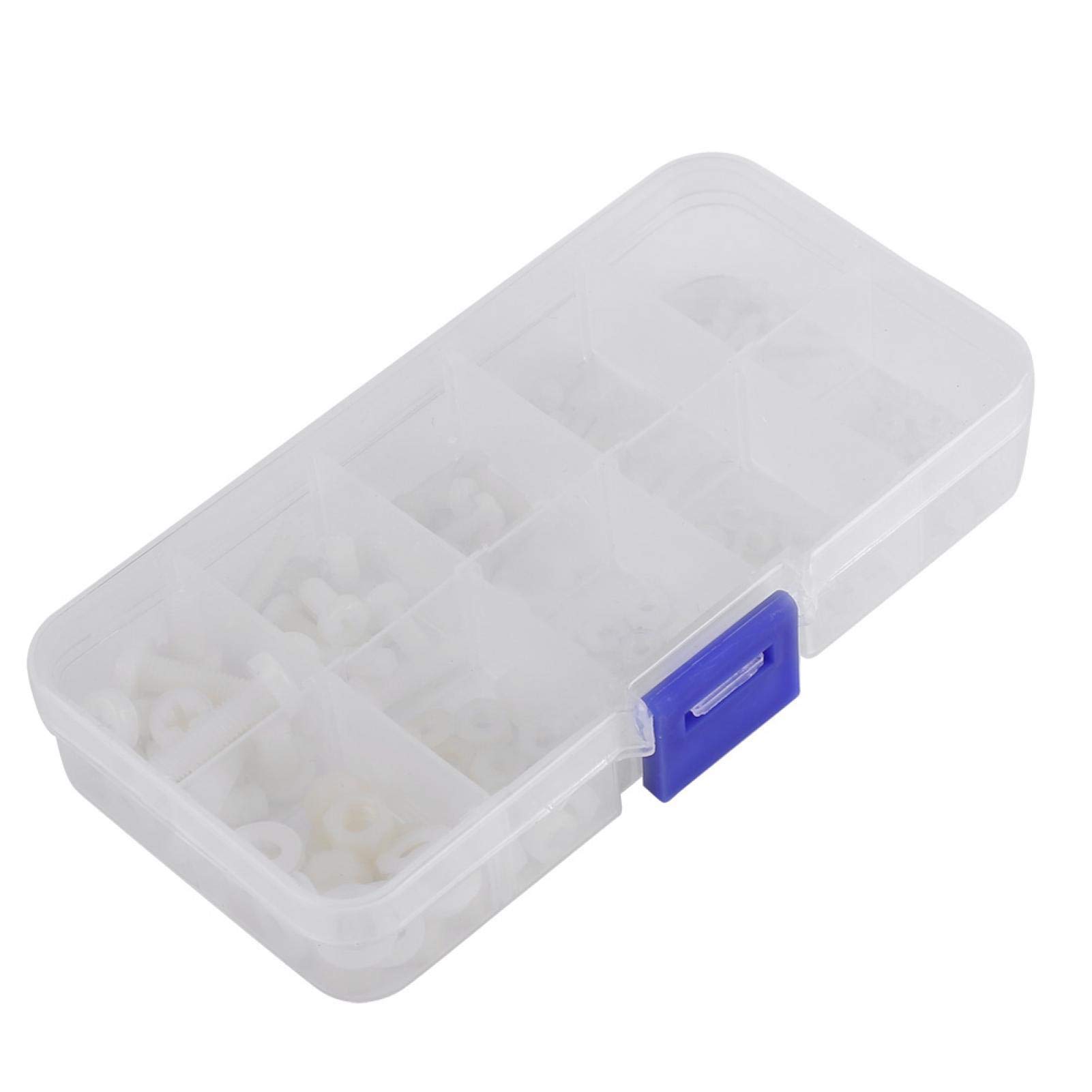 150pcs Nylon Screws Bolts Nuts Washers M2 M2.5 M3 M4 M5 Fastener Assortment Kit with Storage Case