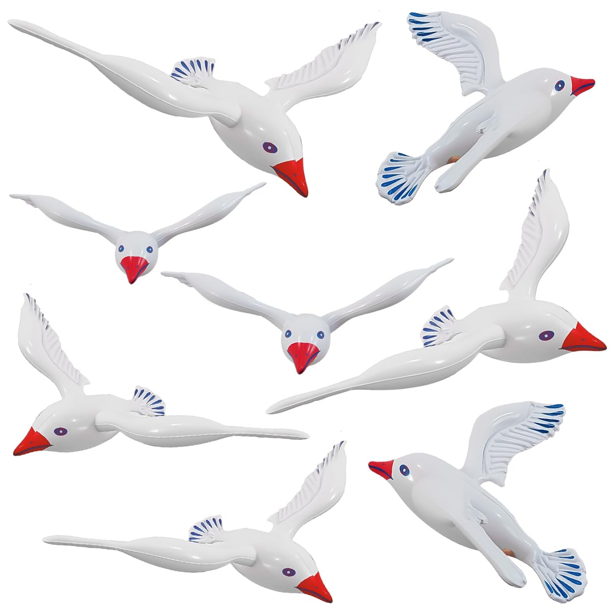 Photo 1 of 8Pcs Large Realistic Seagull Balloons Flying Seagull Inflatable Toy Blow Up Summer Beach Bird Balloons Flying Swimming Pool Outdoor Hawaiian Pool Party Decorations