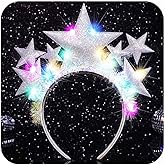 BARTOSI Light Up Star Headband LED Star Headbands Glow Costume Hair Accessories for Women and Girls