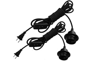 FadimiKoo Pendant Light Kit 2 Pack, E26/E27 Lamp Kit, 13.2ft Vintage Edison Hanging Pendant Light Cord Kit with On/Off Switch UL Listed