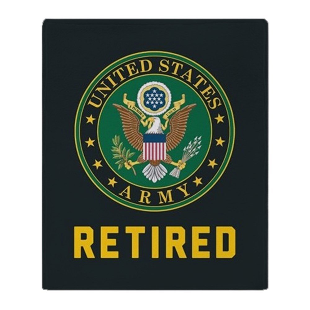 CafePress Army Retired Soft Fleece Throw Blanket, 50"x60" Stadium Blanket