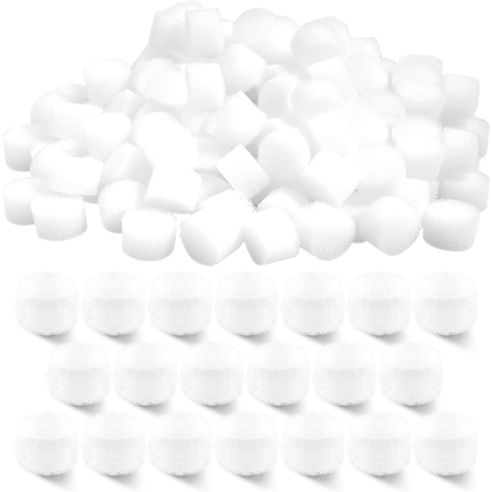 Photo 1 of 100 Pieces Air Filter Sponge for Compressor System Accessories Round White Sponge Air Filter Replacement for Compressor System (White)