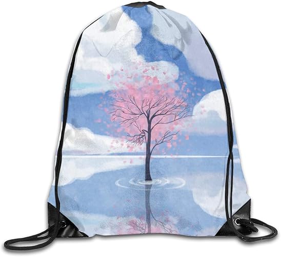 Amazon Co Jp リュック小型 軽量 男女兼用 防水 速乾 お弁当袋 デザイン オリジナル イラスト おしゃれ デザイン おしゃれ イラスト おしゃれ デザイン おしゃれ 通学 通勤 旅行 泳ぎます 自転車 空日白い雲桜 イラスト シューズ バッグ