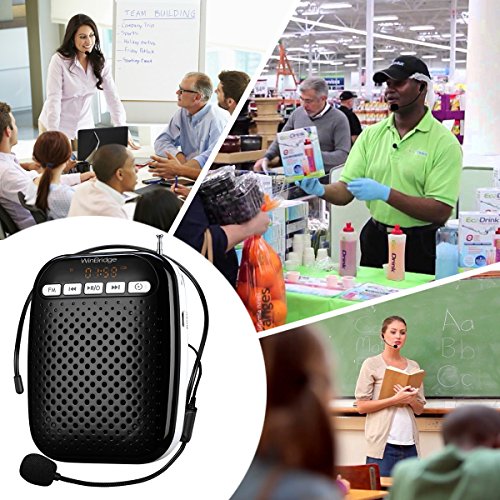 WinBridge Voice Amplifier Speaker with Two Microphons Headset Mic and Lavalier Mic Portable Pa Amplifier for Teachers, Elderly, Parkinsons, Tour Guide, 10W WB378 - Thumbnail 2