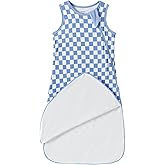 Rayon Made from Bamboo 0.5 Tog Baby Sleep Sack Newborn Sleeping Bag Sack 2-Way Zipper Checkered Infant Wearable Blanket