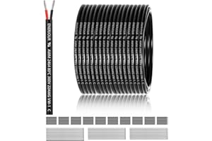 ENERJOUR 22 Gauge 2 Conductor Electrical Wire 200FT, UL 2464 22 AWG 2 Wire Cable Tinned Copper PVC Stranded 22/2 Core Wire for LED Strips Lighting, Outdoor Low Voltage Extension Cable, Automotive etc.