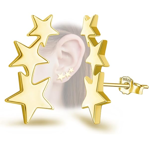 Star Stud Earrings For Women Small Star ... - Walmart