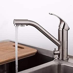 HHCUIJ Grifo de latón de alta gama Cuerpo de níquel cepillado Grifo de