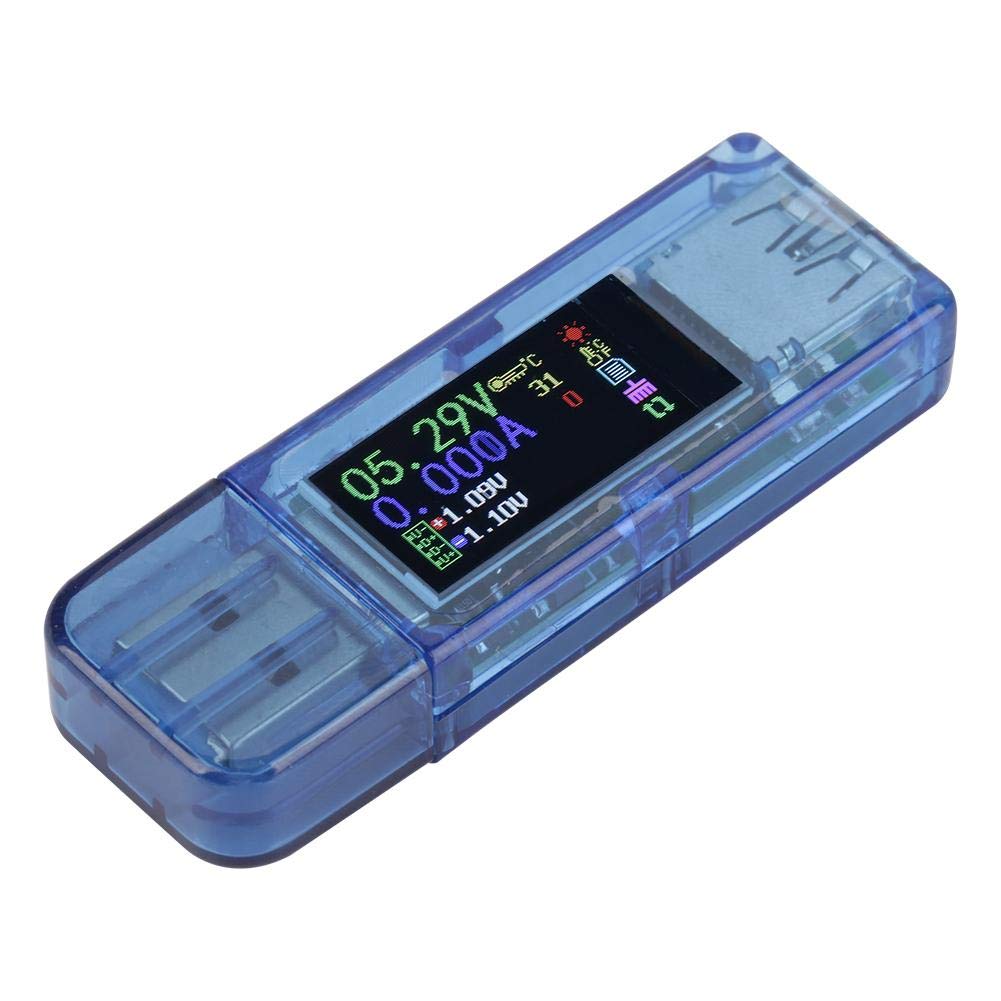 Akozon USB Multimeter, USB Load, AT34 USB 3.0 Color LCD Display Voltmeter Ammeter Current Meter Multimeter Charger USB Tester, Digital Meter Tester Cable Resistance USB Load Tester